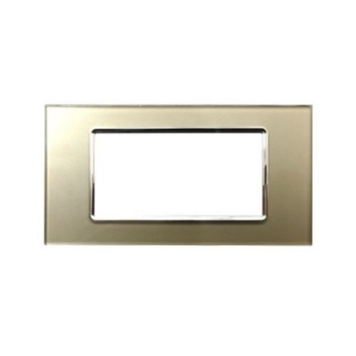 [6970597468450/0793541333309 - Placca 4P vetro INT-LGT champagne] 8004BL-4