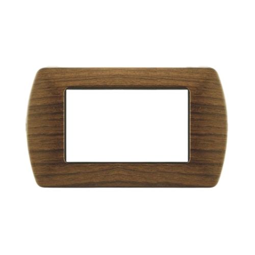 [6970311029912 - Placca 4P metallo INT-LGT legno ciliegio] 8804-12