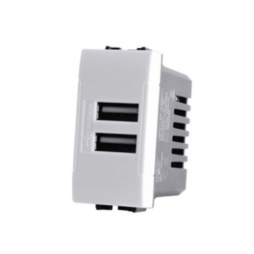 [Doppia presa USB 2A INT-LGT bianco] 821B