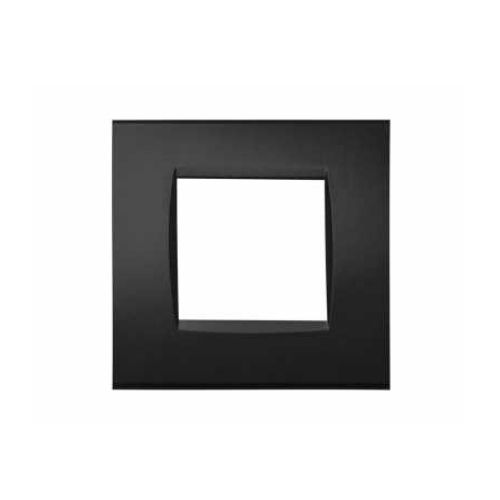[Placca 2P tecnopolimero INT-LGT nero] 8002-02