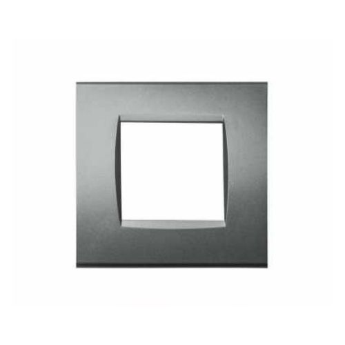 [Placca 2P tecnopolimero INT-LGT grigio scuro] 8002-08