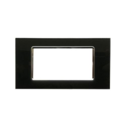 [6970597468436/0793541333286 - Placca 4P vetro INT-LGT nero] 8004BL-2
