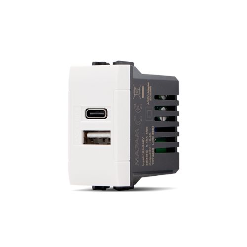 [Presa USB A+C INT-LGT bianco] 833B